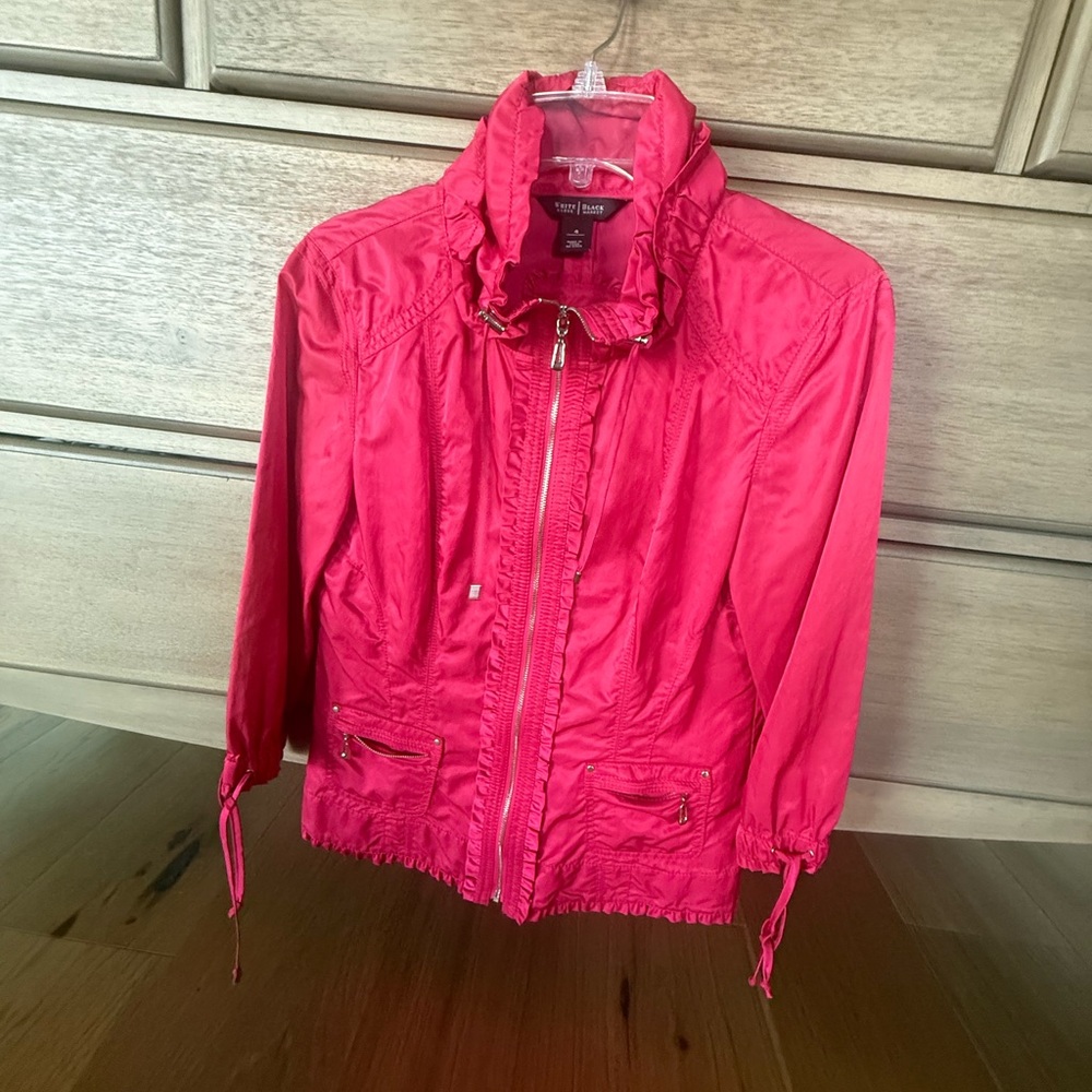 White House Black Market Women's Bright Pink Utility Jacket